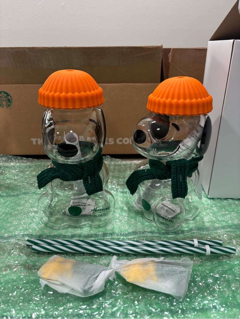 Starbucks 2026 Snoopy Glass Cups - TWO in box